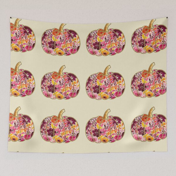 Item preview, Sparkling Autumn Bloom Pumpkin T-Shirt - Hand-Drawn Watercolor Fall Floral designed and sold by ZyxDes.