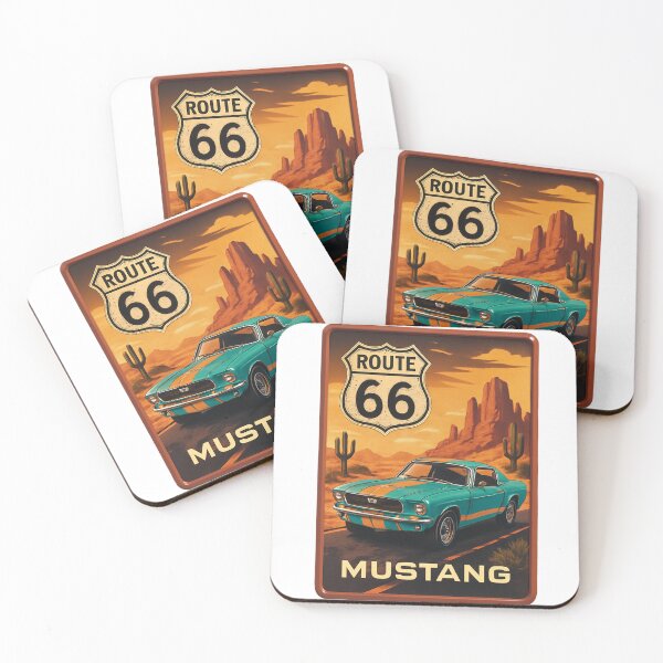 Item preview, Route 66 Mustang Vintage Desert Muscle Car Poster – Retro Road Trip Art designed and sold by stg-reigns.