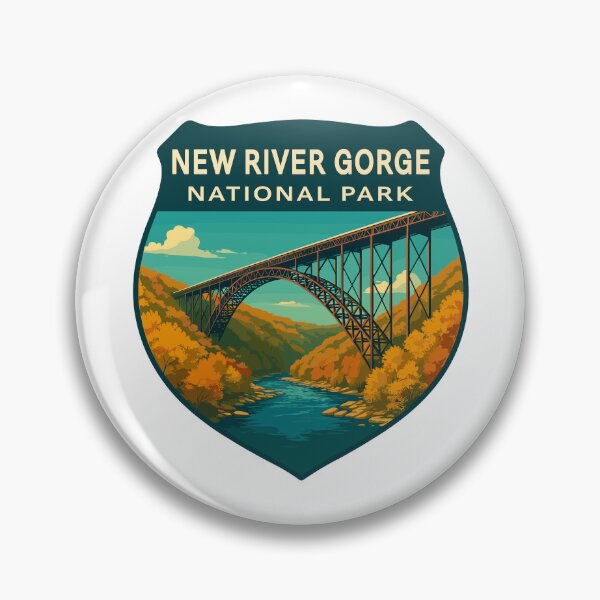 Item preview, New River Gorge National Park Retro Bridge Sticker designed and sold by Ismeal Von.