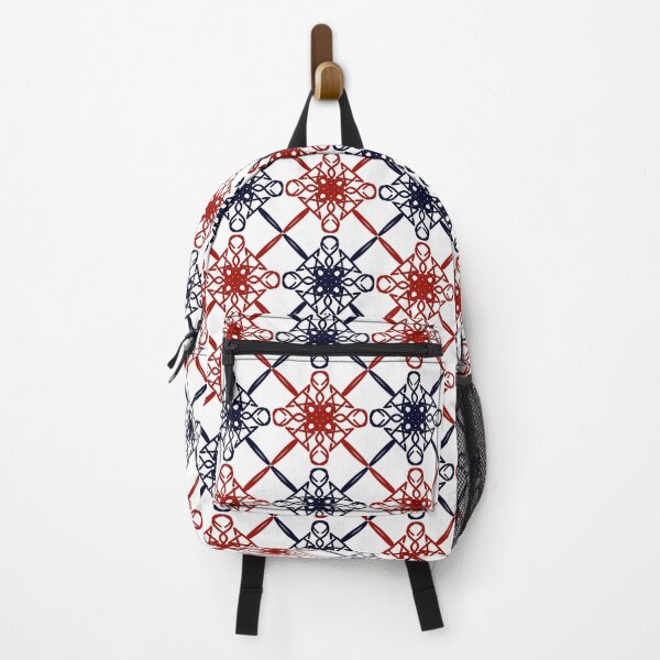 Item preview, Navy & Red Interlace Lattice — Geometric Repeat Pattern designed and sold by AmaiDream.