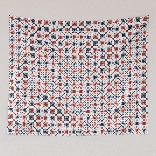 Item preview, Navy & Red Interlace Lattice — Geometric Repeat Pattern designed and sold by AmaiDream.