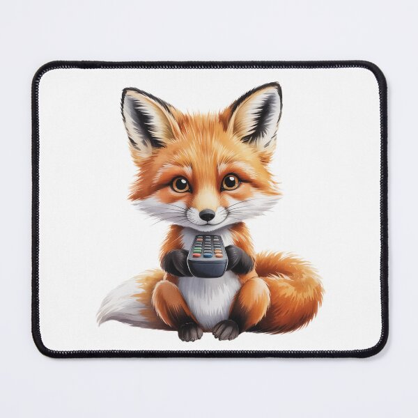 Item preview, Cute Fox with Remote – Movie Night Wall Art designed and sold by vk09.