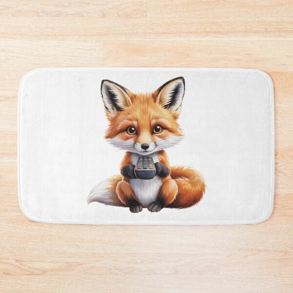 Item preview, Cute Fox with Remote – Movie Night Wall Art designed and sold by vk09.