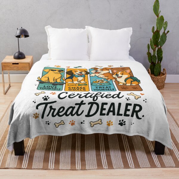 Item preview, Certified Treat Dealer – Funny Dog Lover Design with Cute Puppies and Positive Vibes designed and sold by Sixtinebzh.