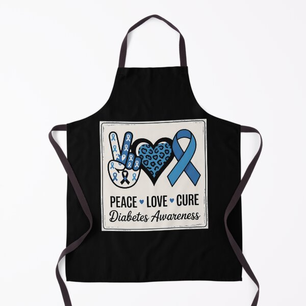 Item preview, Peace Love Cure Diabetes Awareness Blue Ribbon T1D Type 1 designed and sold by DeadlockCrew.