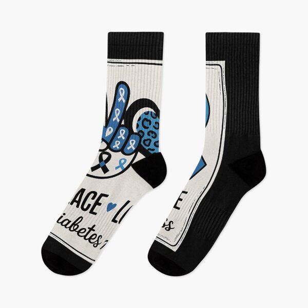Item preview, Peace Love Cure Diabetes Awareness Blue Ribbon T1D Type 1 designed and sold by DeadlockCrew.