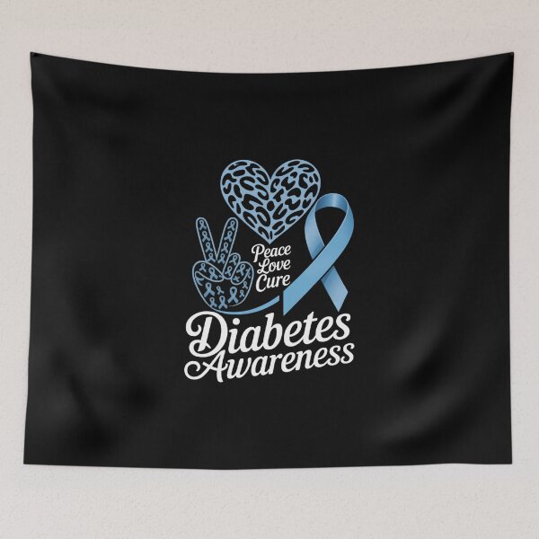 Item preview, Peace Love Cure Diabetes Awareness Diabetic designed and sold by DeadlockCrew.