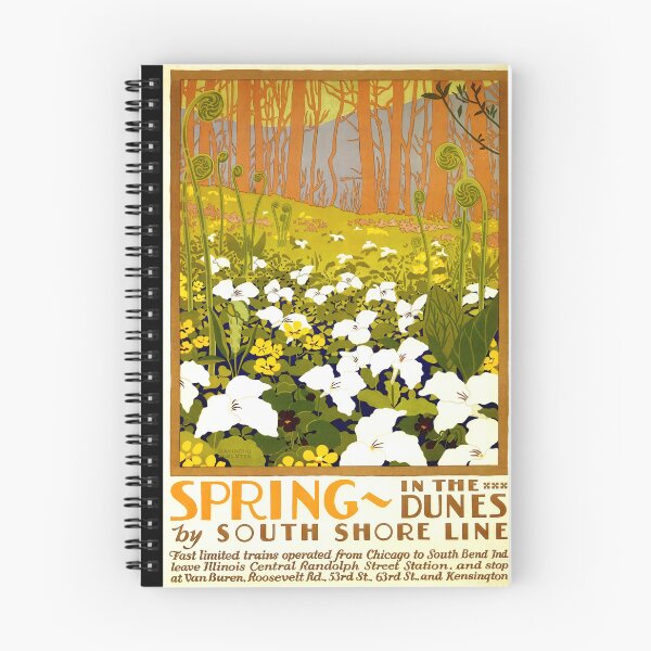 Item preview, Vintage South Shore Line Train Poster | 1920s Art Nouveau Railway Art | Chicago to South Bend | Indiana Dunes Travel Decor designed and sold by artofuniverse.