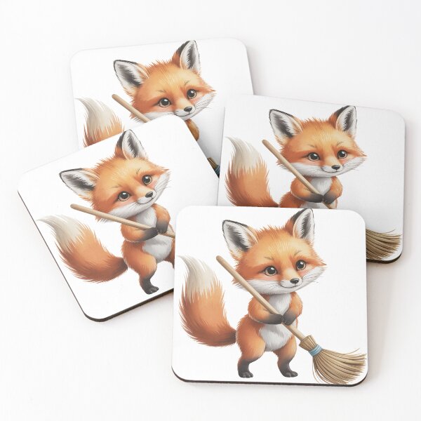 Item preview, Cute Fox Sweeping – Kids Chore Chart Wall Art designed and sold by vk09.