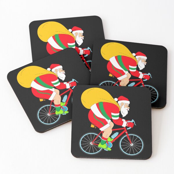 Item preview, Santa Riding Bicycle Cycling Biking Elf Bike Christmas designed and sold by DeadlockCrew.