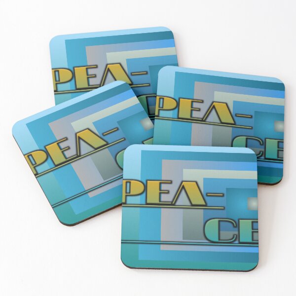Item preview, Abstract Peace Typography Art - Layered Blue Gold Graphic Print for T-Shirts & Posters designed and sold by Faali950.