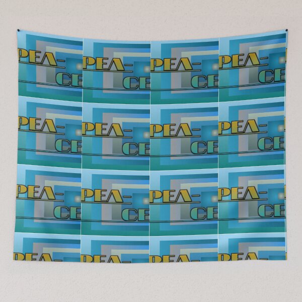 Item preview, Abstract Peace Typography Art - Layered Blue Gold Graphic Print for T-Shirts & Posters designed and sold by Faali950.