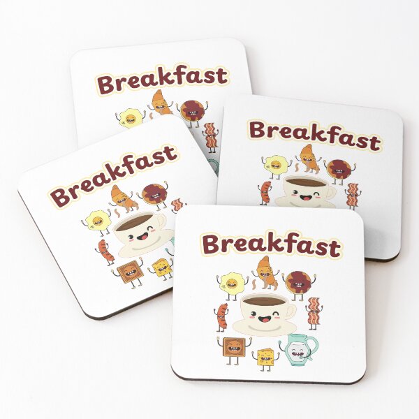 Item preview, Happy Breakfast Squad – Cute Kawaii Coffee, Bacon & Egg Friends designed and sold by Fanatic Nerd.