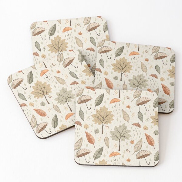 Item preview, Cute and cozy fall design with falling leaves and rain drops designed and sold by Merrylands Artshop.