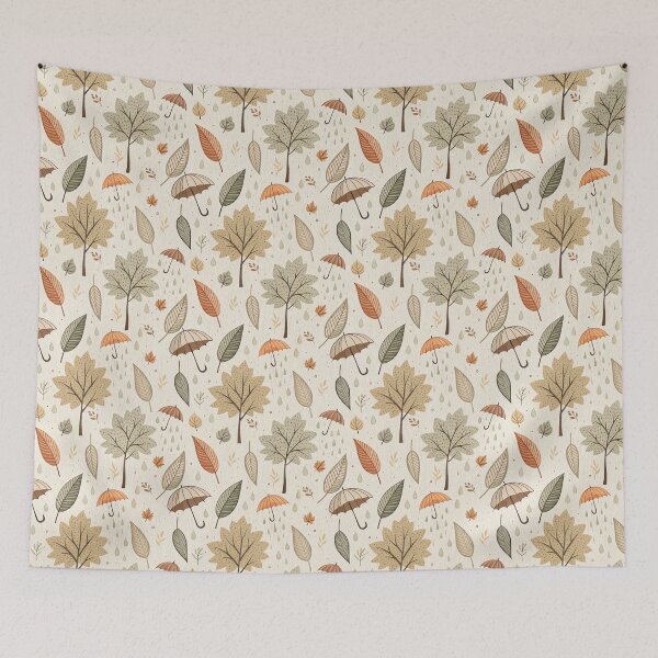 Item preview, Cute and cozy fall design with falling leaves and rain drops designed and sold by Merrylands Artshop.