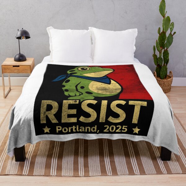 Item preview, Portland Frog Protest Resist 2025 Retro Funny Frog Art designed and sold by MirelaSorescu.