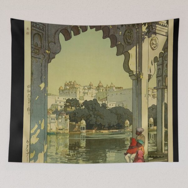 Item preview, Hiroshi Yoshida Woodblock Print | Udaipur City of Lakes | Japanese & Western Art | Shin Hanga | Serene Indian Scene designed and sold by artofuniverse.