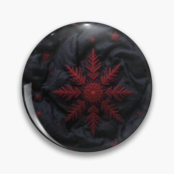 Item preview, Red Embroidered Snowflakes on Fabric designed and sold by InezPhotography.