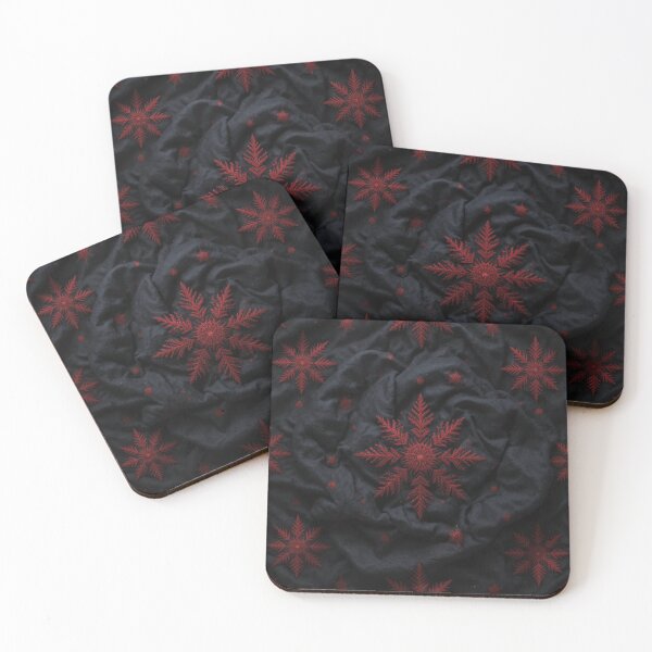 Item preview, Red Embroidered Snowflakes on Fabric designed and sold by InezPhotography.