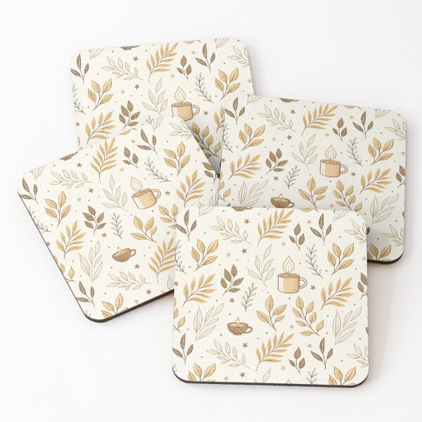 Item preview, Chic fall design with golden leaves, candles designed and sold by Merrylands Artshop.