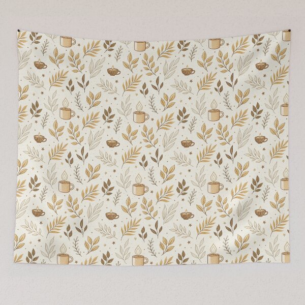 Item preview, Chic fall design with golden leaves, candles designed and sold by Merrylands Artshop.