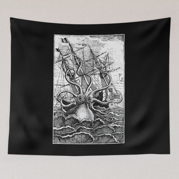 Item preview, Vintage Kraken Attacking Ship Illustration designed and sold by KaueLimaCosta.