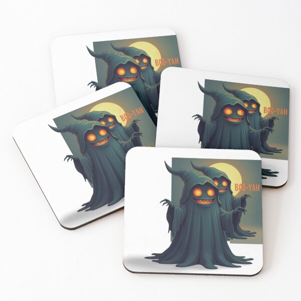 Item preview, BOO-YAH! Spooky Cute Ghosts under the Full Moon Funny Halloween Art for Cozy Autumn Nights designed and sold by SagasArt.