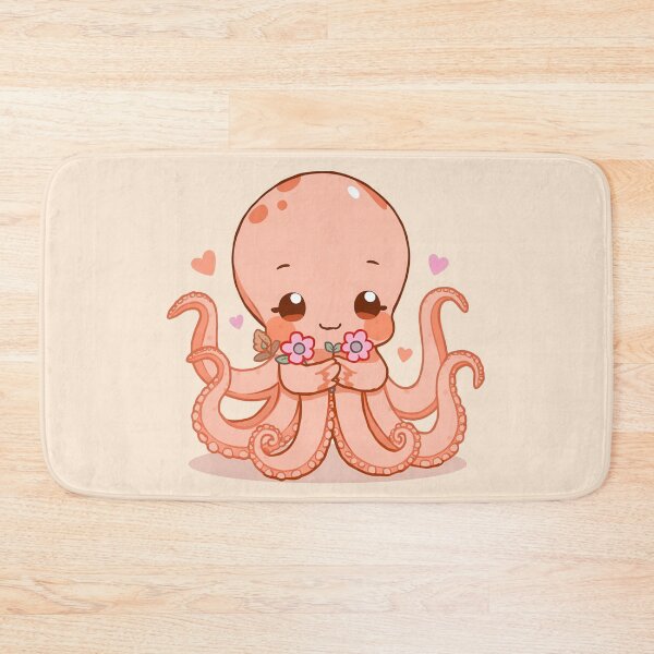 Item preview, Sweet Kawaii Octopus with Flowers and Hearts designed and sold by Ivy-Triggs.