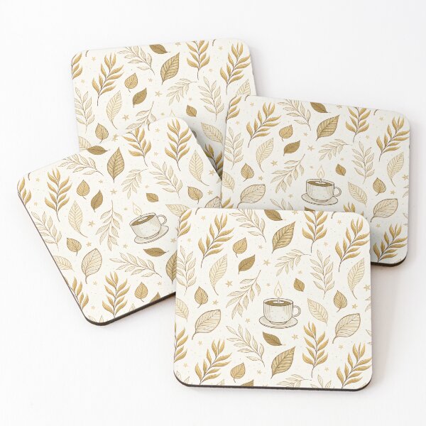 Item preview, Neutral and chic autumn design with leaves, candles, and golden stars designed and sold by Merrylands Artshop.