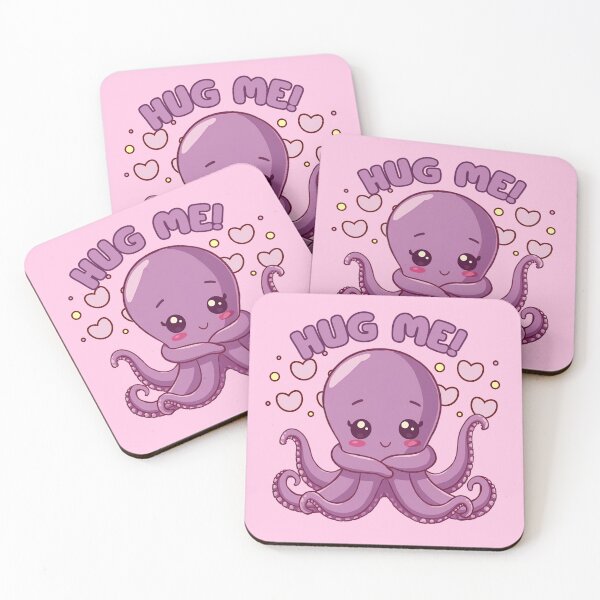 Item preview, Cute Octopus "Hug Me" – Kawaii Sea Creature with Hearts designed and sold by Ivy-Triggs.