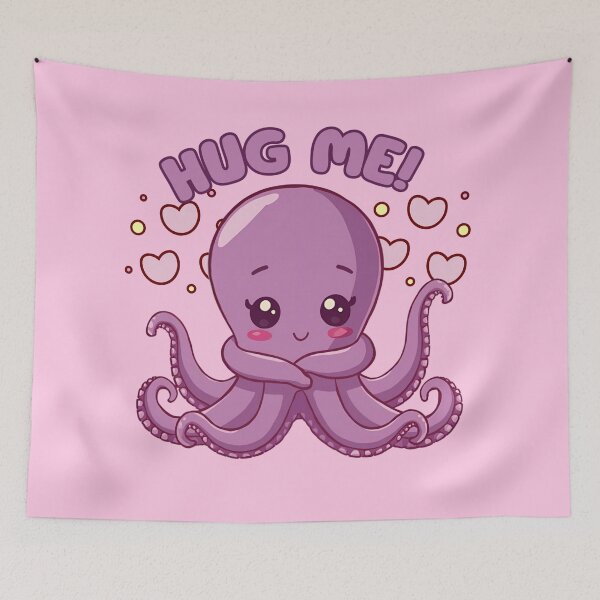 Item preview, Cute Octopus "Hug Me" – Kawaii Sea Creature with Hearts designed and sold by Ivy-Triggs.