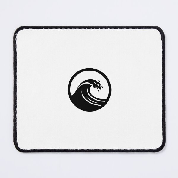 Item preview, black and white graphic of a wave breaking inside a circle. designed and sold by varshitha2024.
