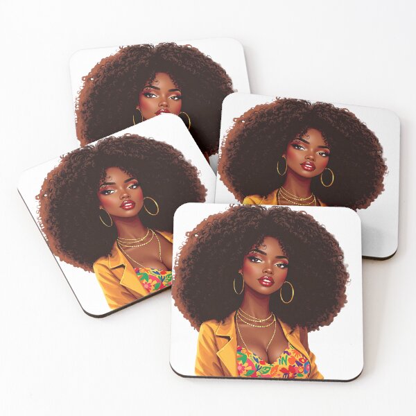 Item preview, Afro Black Woman Clipart, Curly Hair Fashion Illustration, Natural Hair Art designed and sold by MIMTI STUDIO.