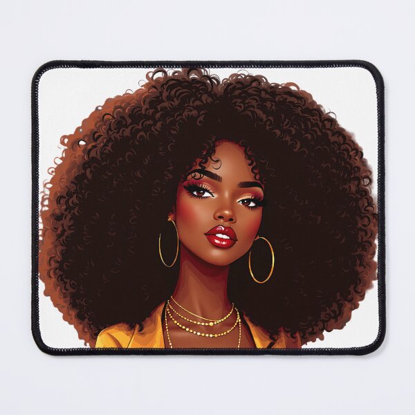 Item preview, Afro Black Woman Clipart, Curly Hair Fashion Illustration, Natural Hair Art designed and sold by MIMTI STUDIO.