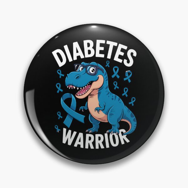 Item preview, T-Rex Dinosaur Blue Ribbon Type 1 Diabetes Awareness designed and sold by blueyeeti.