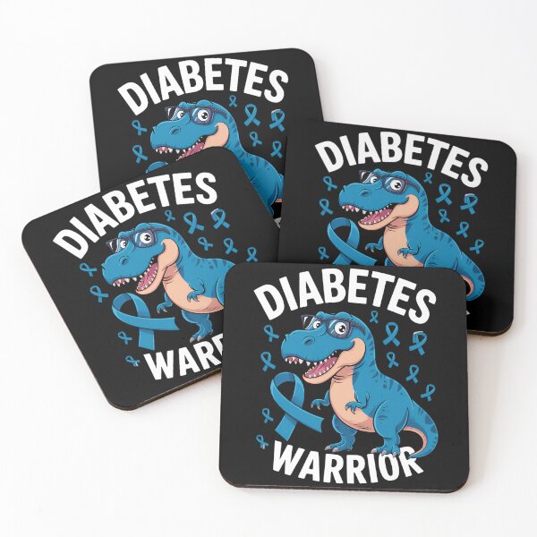 Item preview, T-Rex Dinosaur Blue Ribbon Type 1 Diabetes Awareness designed and sold by blueyeeti.