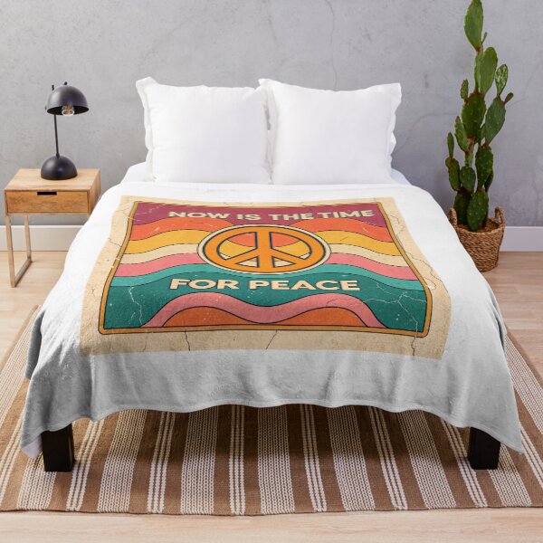 Item preview, Now Is The Time For Peace Retro 70s Groovy Poster Design designed and sold by asliberry.