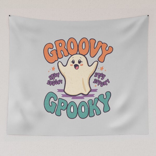 Item preview, Groovy Ghost – Retro Spooky Vibes Classic T-Shirt designed and sold by EcoArtTees.