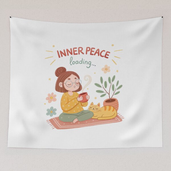 Item preview, Inner Peace Loading Meditation Yoga Art Print   designed and sold by asliberry.
