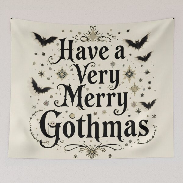 Item preview, Merry Gothmas Typography with Bats designed and sold by InezPhotography.