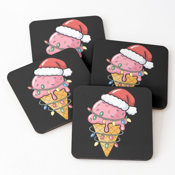 Item preview, Holiday Ice Cream Cone Wrapped in Lights and Santa Hat  designed and sold by TyraYoung.