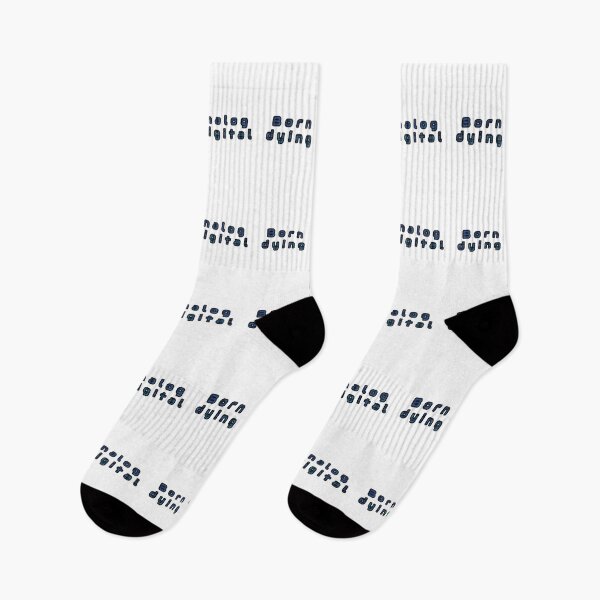 Item preview, Born analog, dying digital, a checkered inscription designed and sold by silent-violin.
