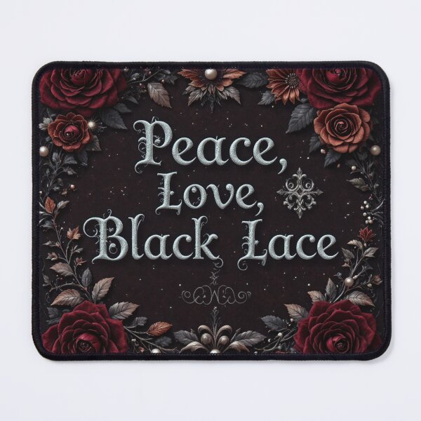 Item preview, Peace Love Black Lace Typography designed and sold by InezPhotography.