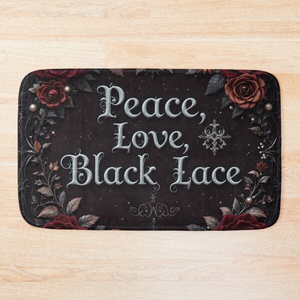 Item preview, Peace Love Black Lace Typography designed and sold by InezPhotography.