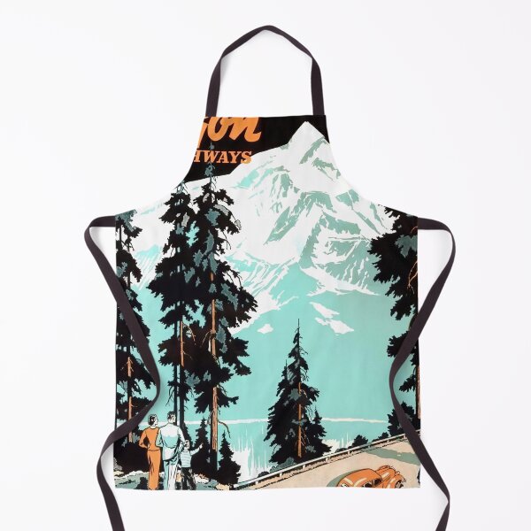 Item preview, Vintage Art Deco Travel Poster | Drive Oregon Highways | Troutdale Gateway to Columbia River Gorge | Mount Hood Adventure designed and sold by artofuniverse.