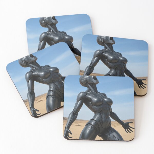 Item preview, Android woman howling in desert   designed and sold by CathryneDelamort.