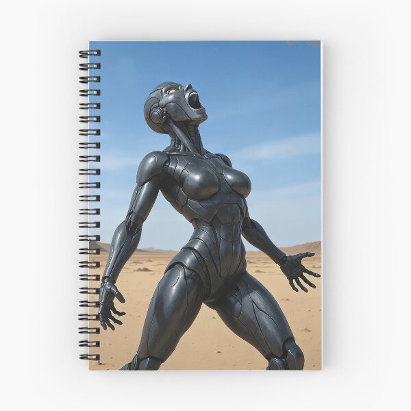 Item preview, Android woman howling in desert   designed and sold by CathryneDelamort.