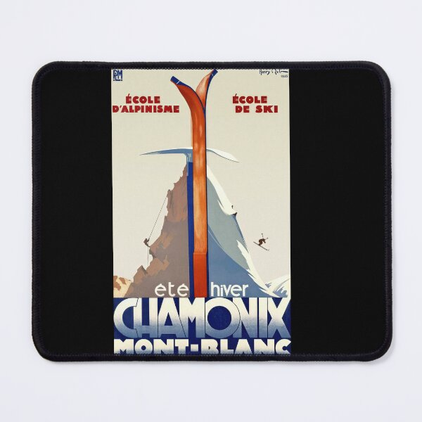 Item preview, Vintage Travel Poster | Chamonix Mont-Blanc Art Deco | Ski & Mountaineering | French Alps | 1933 Henry Reb | Winter Sports designed and sold by artofuniverse.