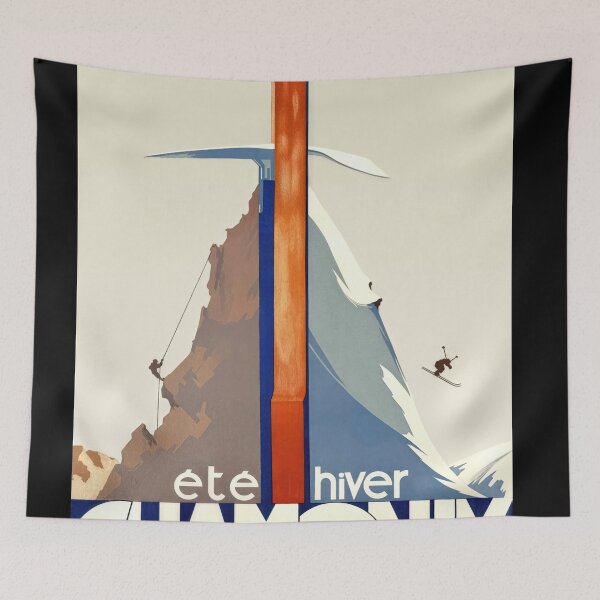 Item preview, Vintage Travel Poster | Chamonix Mont-Blanc Art Deco | Ski & Mountaineering | French Alps | 1933 Henry Reb | Winter Sports designed and sold by artofuniverse.