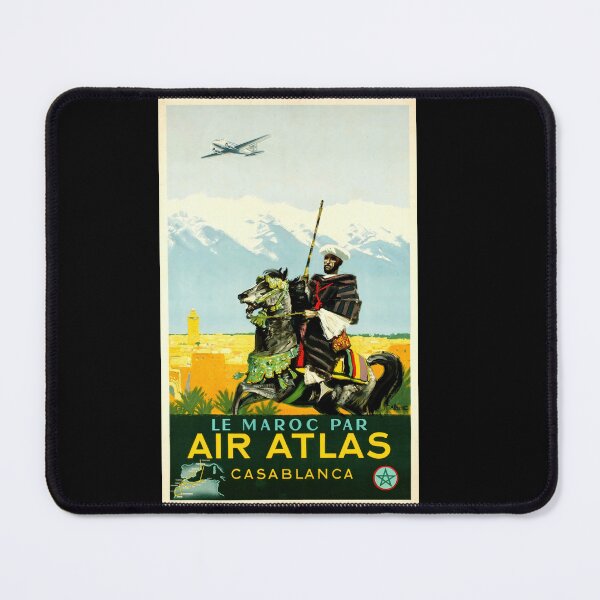 Item preview, Vintage Casablanca Travel Poster | Air Atlas Morocco Art | Traditional & Modern | Exotic Adventure | 1930s-1950s Style designed and sold by artofuniverse.